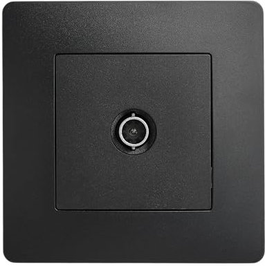 DEBFLEX - Caly - Enchufe TV de Pared - Conexión TV o Decodificador TDT - ABS - Instalación Empotrable - Dispositivo Completo con Placa de Acabado - Negro - 85 x 85x 40 mm