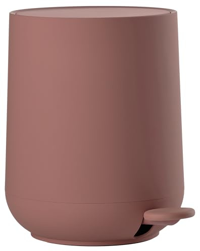 Zone Denmark Nova Mülleimer fürs Bad, Kosmetikeimer, Abfalleimer fürs Badezimmer, Durchm. 20,5 cm, Höhe 23,5 cm, Fassungsvermögen 3 Liter, Peach Red (Rot)