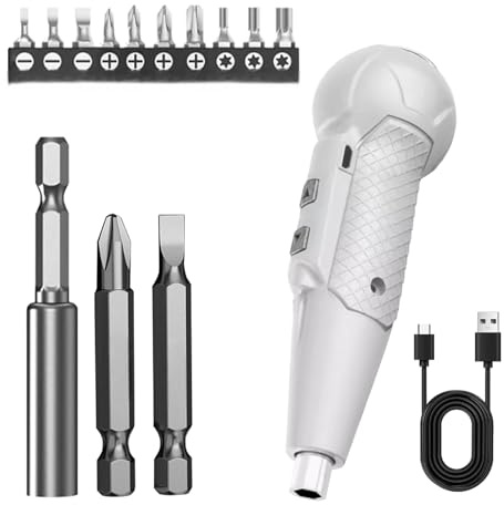 Electric Screwdriver Cordless, Rechargeable Power Tools Set, Portable Magnetic Repair kit with LED Light and Type-C Cable