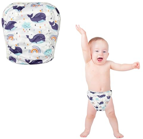 Pannolino da Nuoto, Riutilizzabile Lavabili Pannolini da Nuoto, Pannolino Piscina Costume Neonata per 0-2 Anni, Pannolini Costumino Neonato, Costume da Bagno Regolabile per Bambini 3-15 kg (B)