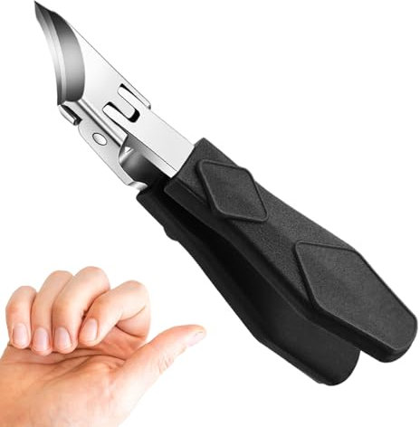 Coupes inclinées professionnelles - Coupes de montage incurvées en acier inoxydable, coupes à ongles pour ongles épais | Coupes ergonomiques avec poignée non glissante, bronzage pour les personnes âgé