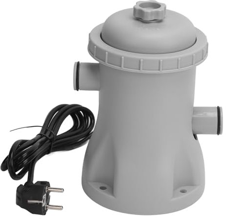 Yechiry Bomba de Filtro de Piscina, Bomba de Piscina de Cartucho Eléctrico de 330 Gph con Cartucho de Filtro GFCI y Accesorios de Manguera para Piscinas (EU enchufe 220V)