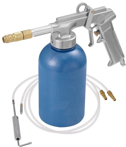 Tryckbägarpistol med 1 100 ml tank av robust stål, 4–6 bar, 1/4 tum luftintag, hålighetspistol för hålighetsförsegling rostskyddspistol, vaxsprutpistol