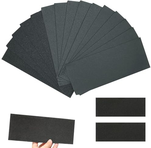 20-Sheets Sandpaper (80 to 2000Grit),Wet and Dry Sanding Paper Sheets for Wood, Furniture,Walls, Metal, Jewel, High Grit Sandpaper for Surface Polishing,9x3.6Inch
