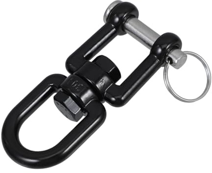 LRXIYODE Anello Girevole in Acciaio Inossidabile Per Altalene Sospensioni Per Sedia Amaca e Yoga Aereo Supporto Rotante Pesante Per Catene e Funicelle Nero Con Dispositivo Di Sicurezza