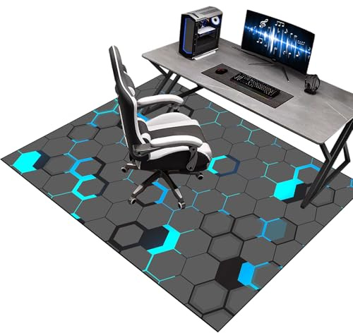 Alfombra Silla Gaming, Alfombrilla para Silla de Oficina 170 x 200 cm, Protector Suelo Silla Ruedas, Alfombra para protección de Suelos Duros, Antideslizante Tapete de Protección de Madera/baldosas