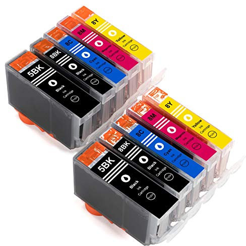 ESMONLINE 10 kompatible Druckerpatronen als Ersatz zu Canon PGI-5/CLI-8 für Canon PIXMA MP500 520x 600R 610 800R 810 MP830 MX700 MX850 iP4200x iP4300 iP4500x iP5200R iP5300 iP6600D iP6700D iX5000