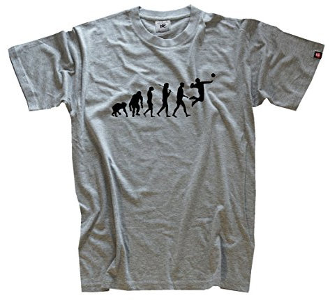 Shirtzshop Herren Faustball Faust Ball Volleyball Handball Evolution T-Shirt Grau XL
