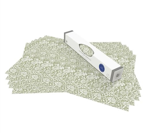 The Master Herbalist Fodere per cassetti William Morris SENZA PROFUMO, facili da pulire. Perfette per rivestire cassetti, mensole, armadi e mobili della cucina. (Verde salvia)