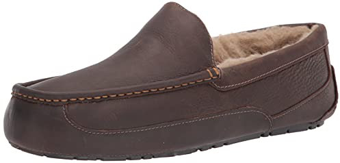 UGG Men's Ascot Slipper, Tan Leather, 11