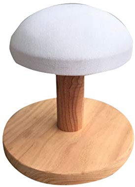 Collare Portatile Manica Legno Cartello W/Base Rotonda, Mini emisferica Table Top stireria W/Copertura di Tela del Tessuto, stiramaniche for la casa, dormitorio, Bianco (Taglia : 18cm)
