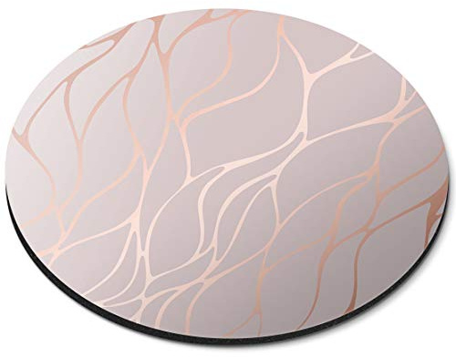 Destination Vinyl Ltd Rose Gold Marble Effect - Flexible Round 5mm Rubber Mouse Mat Pad Office Home Novelty Printed Desk Accessory 2452