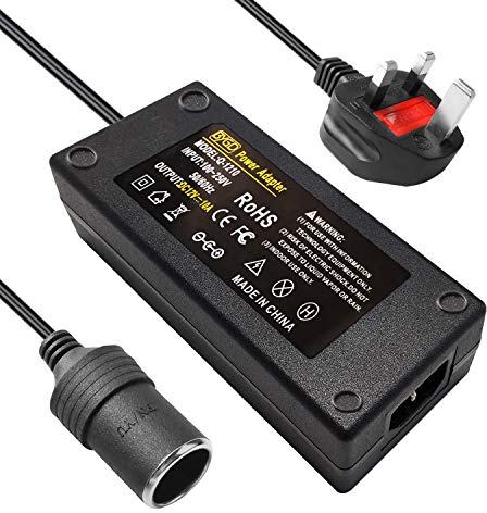 BYGD AC to DC Converter, 100V ~ 240V to 12V 10A 120W, Car Cigarette Lighter Socket AC/DC Power Supply Adapter Transformer for Tire Inflator, Refrigerator, Vacuum Cleaner and Other Devices