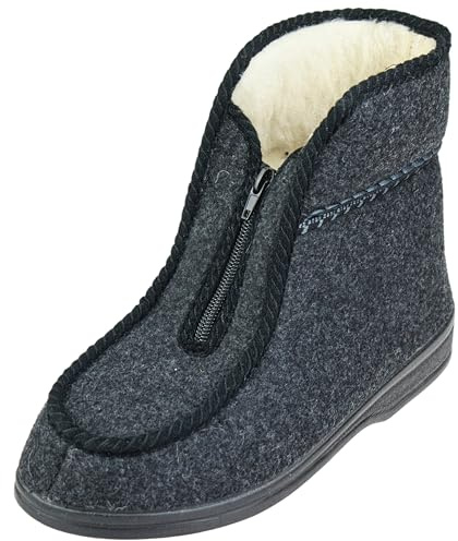 APREGGIO Zapatillas Hombre Invierno de Fieltro – Lana Zapatillas de Casa Hombre Invierno - Practicas Zapatillas para Hombre con Suela Sólida - Hombre Zapatillas Calientes - Pantuflas Hombre