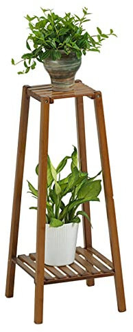 LIGUOYI Étagère Plantes en Bambou, Etagère À Fleurs À 2/3/4 Niveaux Porte Pots De Plante Design Vertical, Banc À Fleurs Finition Vernis Lisse, Écurie Table De Plantation Support De Balcon De Jardin