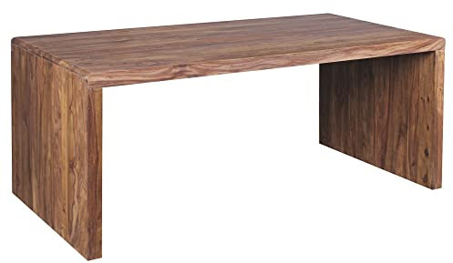 möbelando Schreibtisch BOHA Massiv-Holz Sheesham Computertisch 180 cm breit Echtholz Design Ablage Büro-Tisch Landhaus-Stil