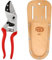 FELCO 32 Gartenschere (Baumschere, Schnitt-ø 25 mm, Länge 210) & 910 Etui für Gartenscheren (Holster aus Echtleder, mit Gürtelschlaufe + Klammer, Befestigung am Gürtel), 26 x 16 x 12 cm