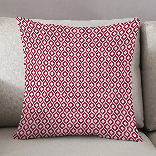 Kissenbezug 50 x 50 cm,Ikat, Geometrische Darstellung Gebogene Linien Ovale Formen Traditionelle s,Dekor Kissenhülle Kissenbezüge mit Verstecktem Reißverschluss, Couchkissen,Sofakissen Kopfkissenbezug