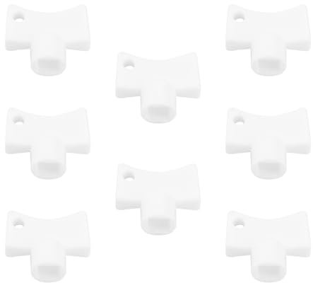 VGOL 8 Pezzi Chiave Di Sfiato Quadrata In Plastica 5 Mm Per Valvola Di Apertura Dell'aria Di Spurgo Del Radiatore Per Chiave Di Spurgo Universale Per Tutti I Radiatori Bianco
