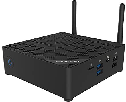 Orbsmart AW-15 Lüfterloser Mini PC mit Win11 Pro - lautloser 4K Desktop Computer für Office & Co. (Intel N100 CPU, 16GB RAM, 512GB SSD, WiFi 6, VGA) - Deutscher Hersteller