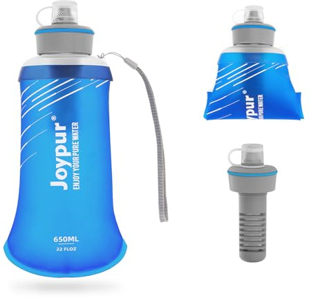joypur 650 ML Borraccia da campeggio di sopravvivenza per esterni con filtro pieghevole per attività all'aperto (Blu)