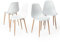 FurnitureR Juego de 4 sillas de Comedor escandinavas, Cojines de Material PP+Patas de Metal de Color Roble, Impermeables y fáciles de Limpiar, adecuadas para Comedor, Sala de Estar, Cocina, Color