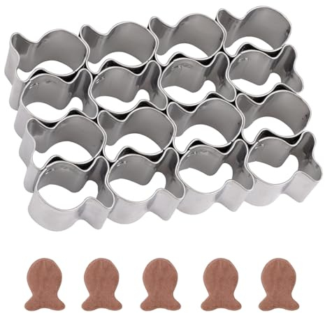 16-Cavity Goldfish Cracker Cutter, Stainless Steel Goldfish Cookie Cutter Mold for Baking Non-Stick Dough Perfect for Kids' Biscuits Animal-Shaped Cookies Snacks