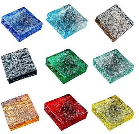 ZNQNDSR Bloques De Vidrio De Colores para Interiores, Ladrillos De Cristal Transparente para Particiones De Paredes, Azulejos Laterales para Bares, Hoteles Y Oficinas, Fáciles De Cortar
