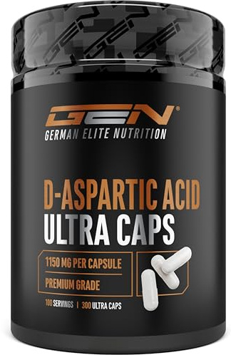D-Asparaginsäure DAA Ultra Caps - 300 Kapseln mit hochdosierten 1150 mg pro Kapsel - D-Aspartic Acid - Ohne unnötige Zusätze