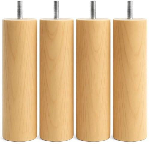 SCM Créations Lot de 4 Pieds de lit et sommier à Visser 25 cm Hêtre Naturel