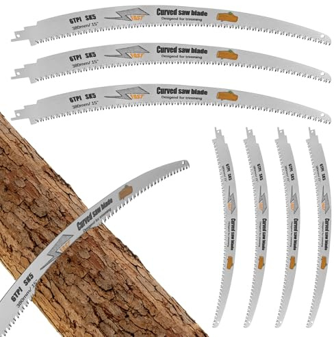 Hojas de sierra sable de 8 piezas con dientes japoneses, 380 mm, 6TPI, hojas de sierra de sable para madera, juego de hojas de sierra de sable para podar árboles, corte en madera con fuerte
