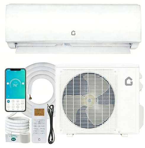 Garvee 11500 BTU Mini Split AC/Heating System, 115V WIFI Enabled Energy Efficient Mini Split Unit,Wall-Mounted Split Air Conditioner,Cools Up to 750 Sq.Ft, Heat Pump & Installation Kits