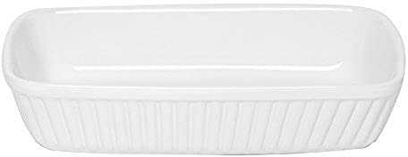 Excelsa Pirofila Rettangolare Perfetta per infornare Ogni Tipo di pietanza, Ceramica, Bianco, 25 X 15