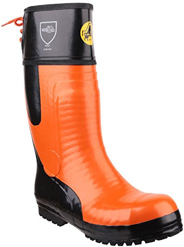 Amblers FS992 Chainsaw Mens Safety Wellington Boots S5 (11 UK) (Black/Orange)