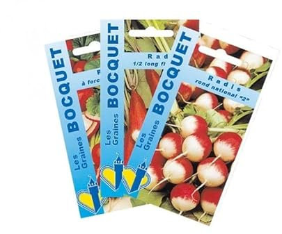 Sachet de graines de Lot de Radis aux Formes Variées (3 sachets de graines à semer) - 30 g - LES GRAINES BOCQUET