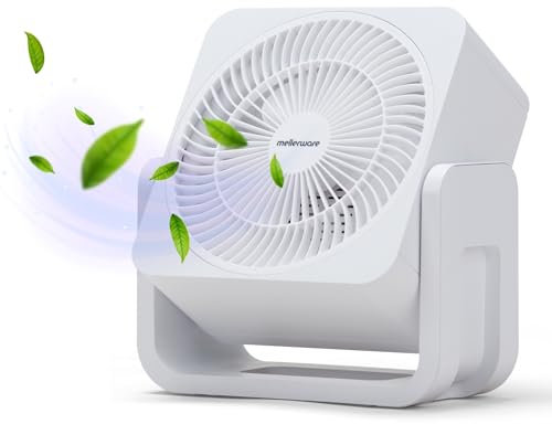 Mellerware - Ventilador de Sobremesa Silencioso Air Power 30 | 30W de Potencia | 3 Velocidades | 3 aspas | Caudal de aire fresco | Fácil transporte | Aluminio/Plástico | Blanco