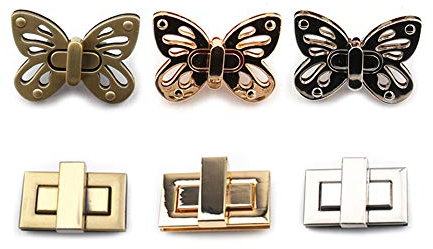 Zasiene Taschenschnalle 6Pcs Schmetterlingsform Drehverschluss Nähen Zubehör Taschenzubehör Steckschloss für Taschen DIY Taschenzubehör zum Nähen