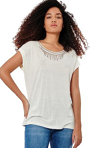 Kaporal, Tee Shirt pour Femme, Modèle JANK, Jersey, Couleur Offwhi, Taille M