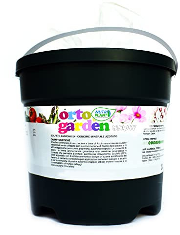 Nutriplant SNOW, Concime fertilizzante minerale azotato a base di Azoto e Zolfo per la concimazione di fiori, prato, aiuole, piante da frutto, patate e altri ortaggi,a cessione progressiva 3kg (1)