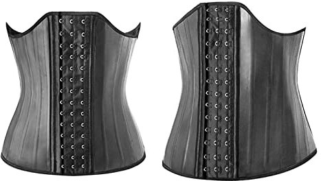 KBOPLEMQ Latex Korsett Damen Lange Torso Waist Trainer Corset Sport Corsage Bauchweg Shapewear Taillenformer Formend Haken Corset Korsage Atmungsaktiv Cincher für Shaping Training Schwarz