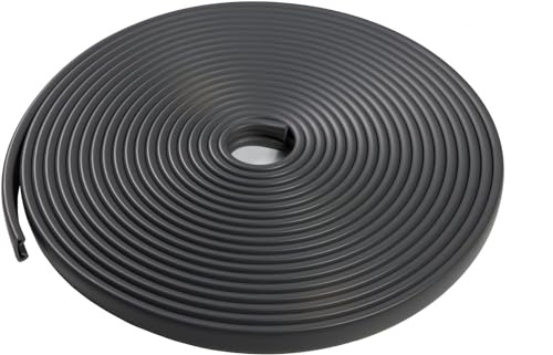 Quest Main Courante PVC 40 x 8 mm Flexible pour Escalier - Gris foncé, 10 m