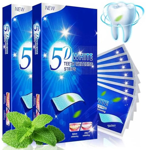 P-Beauty Zahnaufhellungsstreifen 2x28 Strips - Bleaching zu Hause mit Minzgeschmack - schneeweißes Lächeln - weiße Zähne - Whitestrips - Zahnaufhellung Strip - Zahnaufhellung Gel - bleaching stripes
