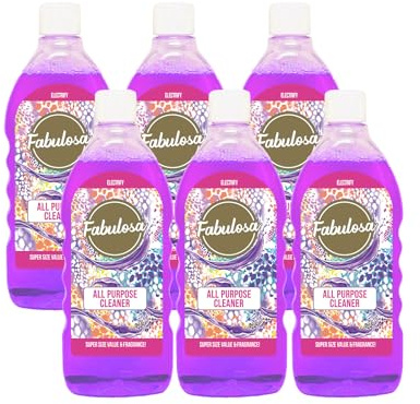 Nettoyant universel puissant Fabulosa, pour les sols, murs et toutes les surfaces dures, parfum longue durée, à utiliser sur de grandes surfaces, 1L, lot de 6 unités, Electrify
