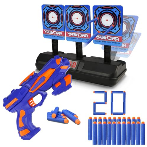 Toy Gun Set with Electronic Digital Shooting Targets, Shooting Games for 6 7 8 9 10+ Year Old Kids, Outdoor Games Cool Toy, Boy Girl Birthday