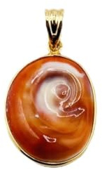 Ciondolo occhio di Santa Lucia montatura argento 925 dorato pendente amuleto portafortuna gioiello artigianale unisex uomo donna