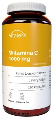 Vitaler's Vitamin C 1000 mg - 120 Capsules, Vegan, 4 Months of Supplementation, No Preservatives, Pure Composition