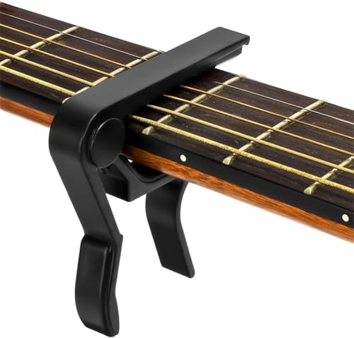 Cejilla de Guitarra Profesional para Española Clásica Electrica Acustica Folk Ukelele Bajo Guitar Aleación de Aluminio Guitar Capo, Negro