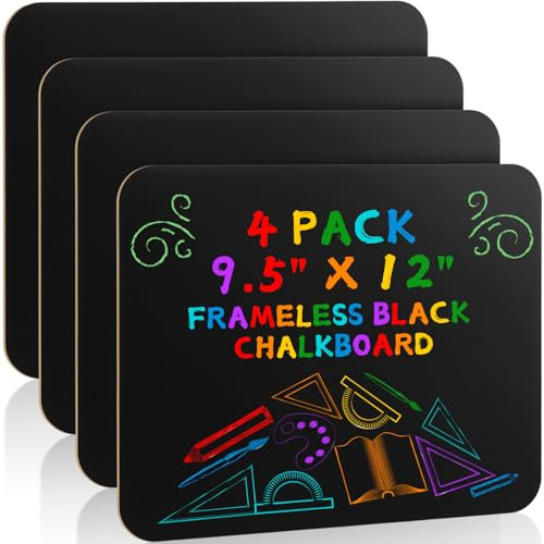 Humyoun 4 Pcs Chalk Board for Kid Bulk Double-Sided Chalkboard, 9.5 X 12