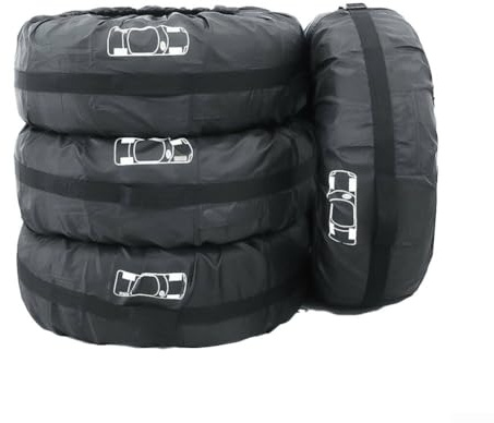 4 bolsas de almacenamiento y transporte de neumáticos de automóvil para SUV, autos de negocios y furgonetas con tamaño ajustable y correas laterales reforzadas (L)