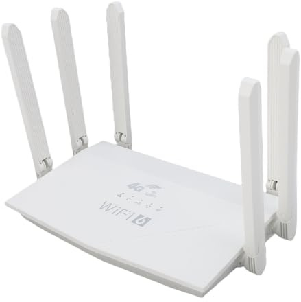 Luqeeg Routeur sans Fil, Vitesses Internet Rapides WiFi6 4G 5G CPE LTE 300MBPS 6 Antennes Routeur Internet sans Fil avec Fente pour Carte SIM pour Votre Maison Espace de Travail